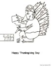 Thanksgiving Coloring Pages, Turkey Sewing Coloring Page